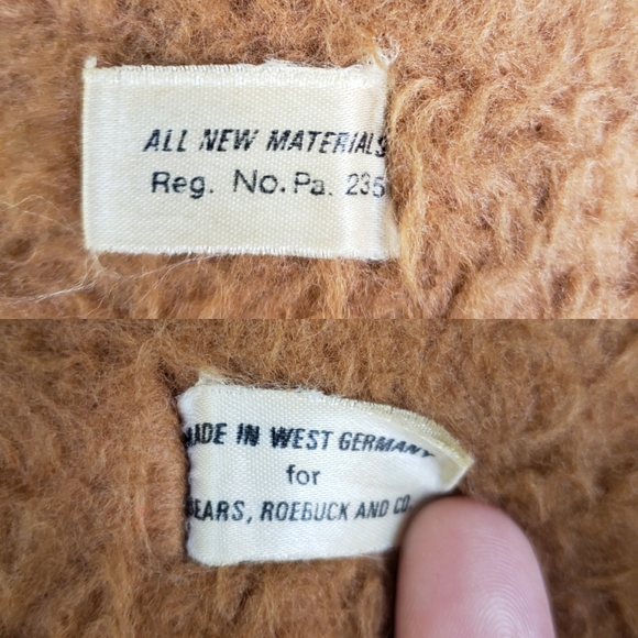 Vintage SEARS ROEBUCK Teddy Bear W/ Moveable Legs, Arms & Head -  West Germany - Picture 16 of 16